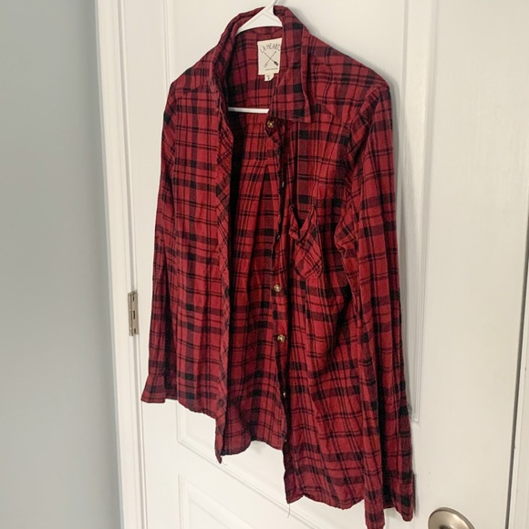 LA Hearts Red & Black Flannel Shirt - Picture 2 of 4